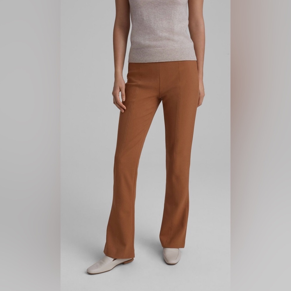 Club Monaco Slim Kick Flare Pants 00 Camel Honey NWT Side Zip Stretch